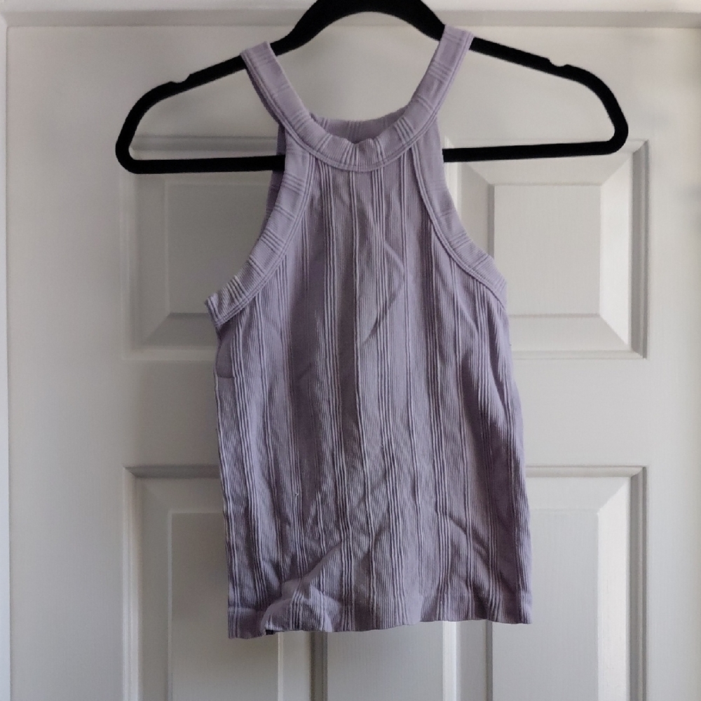 Charlotte Russe Lilac Ribbed Tank Top